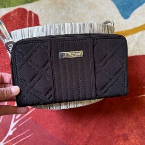 Vera Bradley Black Quilted Zip Wallet